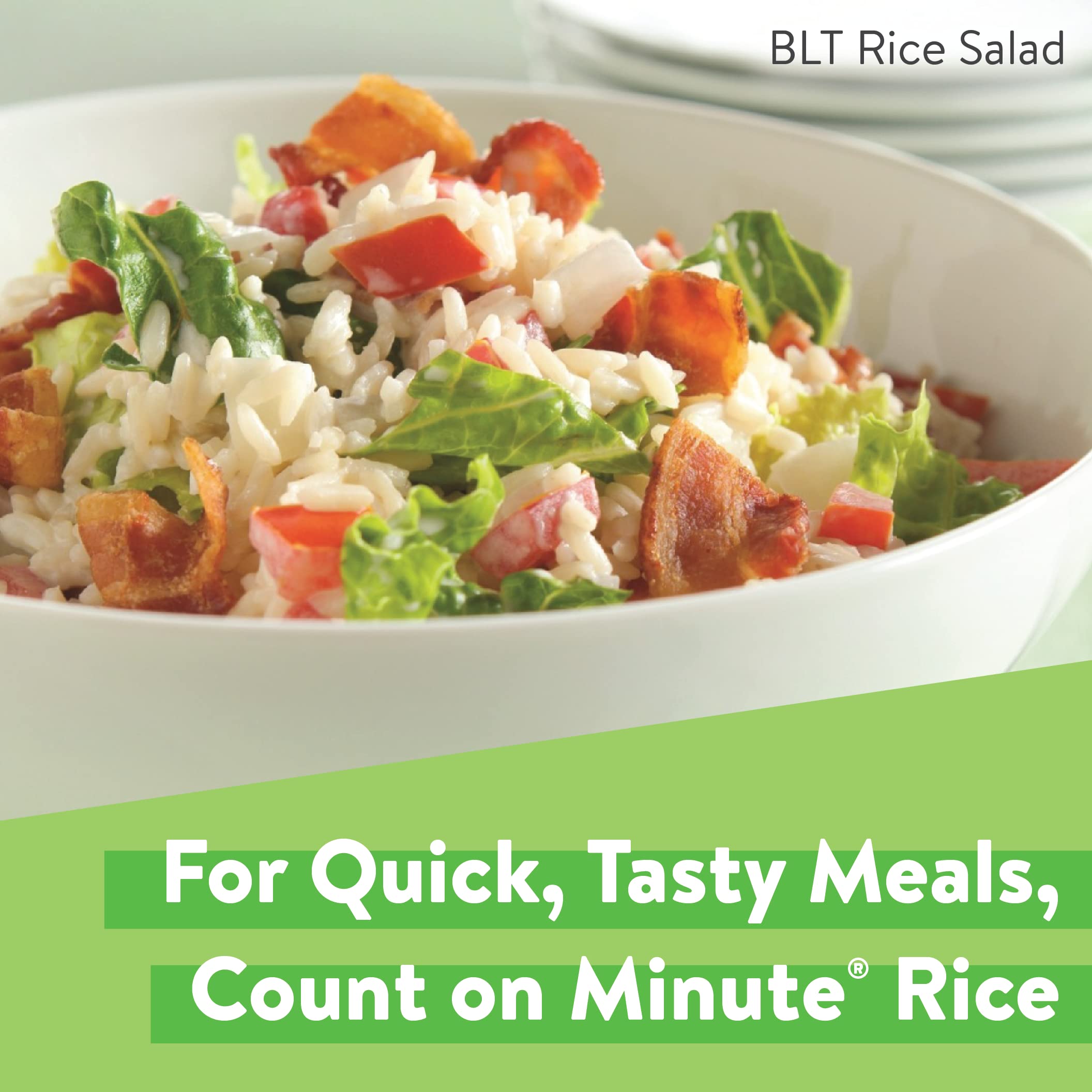 Minute Instant White Rice on kitchen table highlights simple pantry staple.