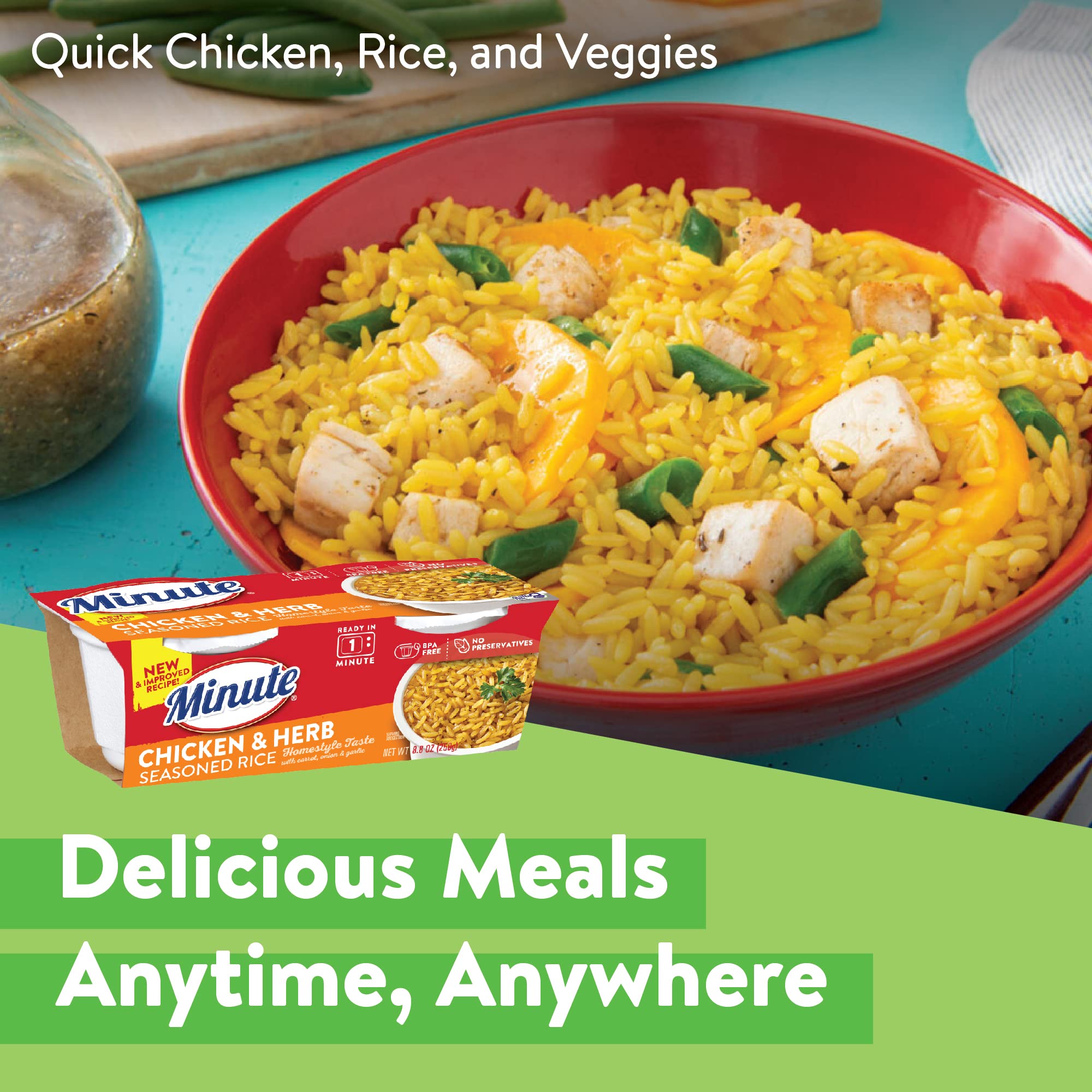 Minute Ready-to-Serve rice cup offers simple cleanup and convenience.
