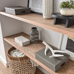 Minwax warm satin finish adds subtle glow and durability to wood