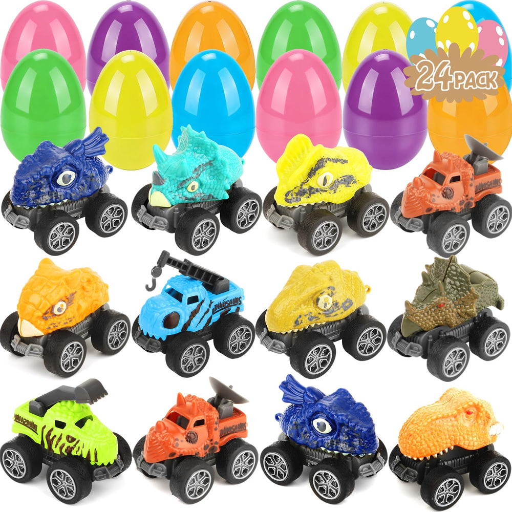 MINYSIC colorful dinosaur cars as versatile Easter egg fillers and party prizes.