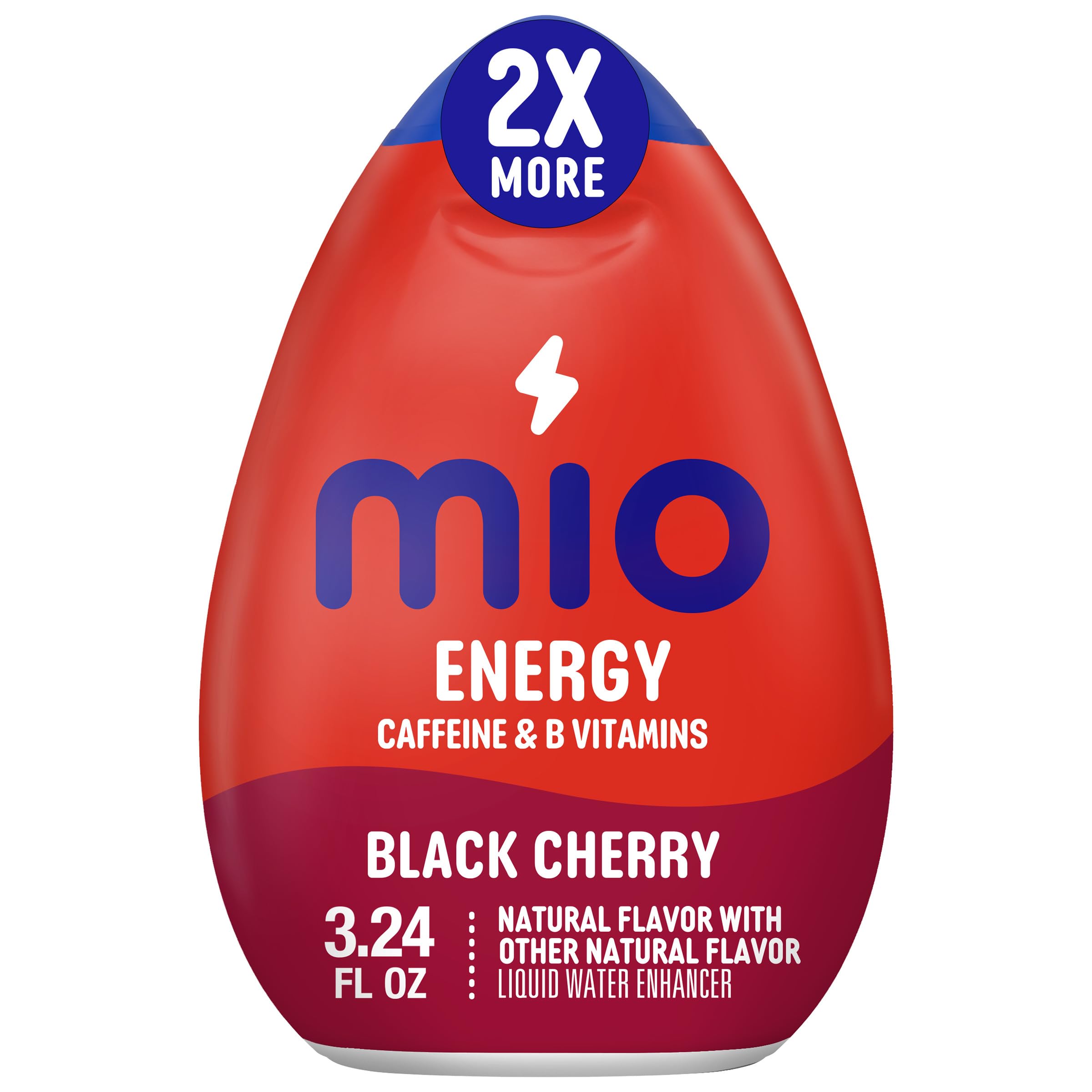 Mio Energy Black Cherry bottle closeup for on-the-go caffeine boost