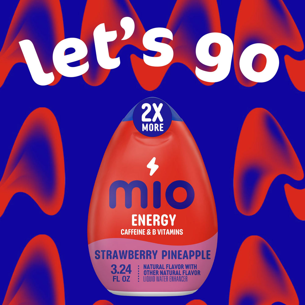 Squeeze control highlights flavor intensity and caffeine with Mio Energy.