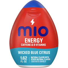 Mio Energy Wicked Blue Citrus bottle—zesty taste for quick hydration and focus.