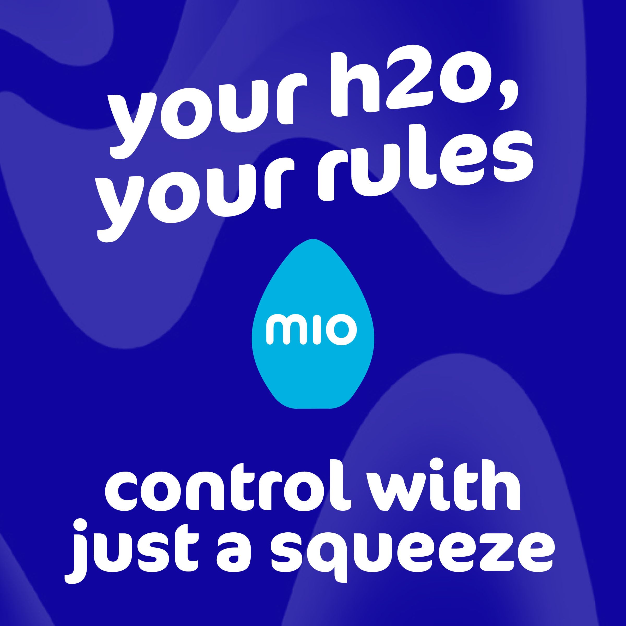 Mio flavor drops beside a glass of water emphasizing customization
