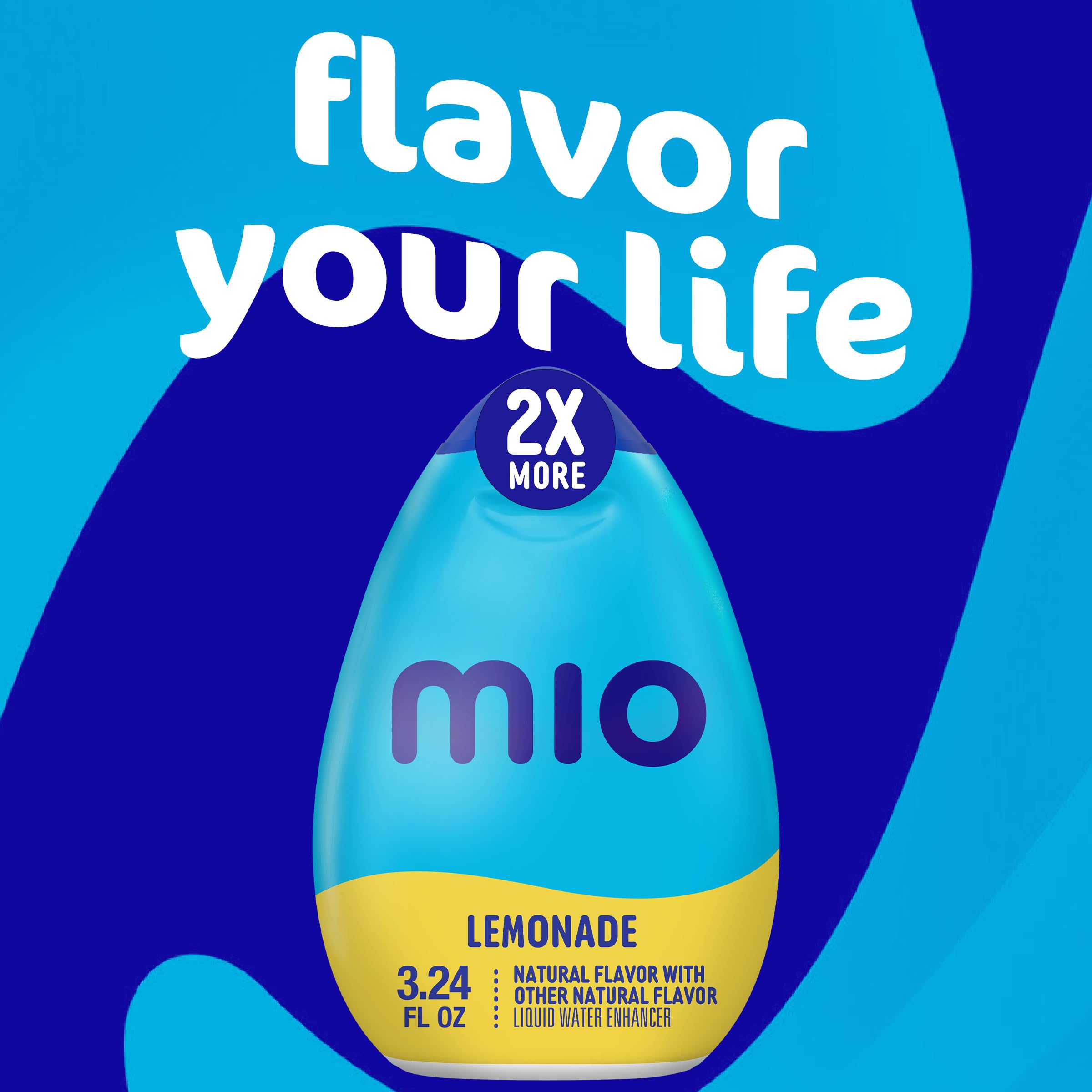 Close up of Mio Lemonade zero calories formulation