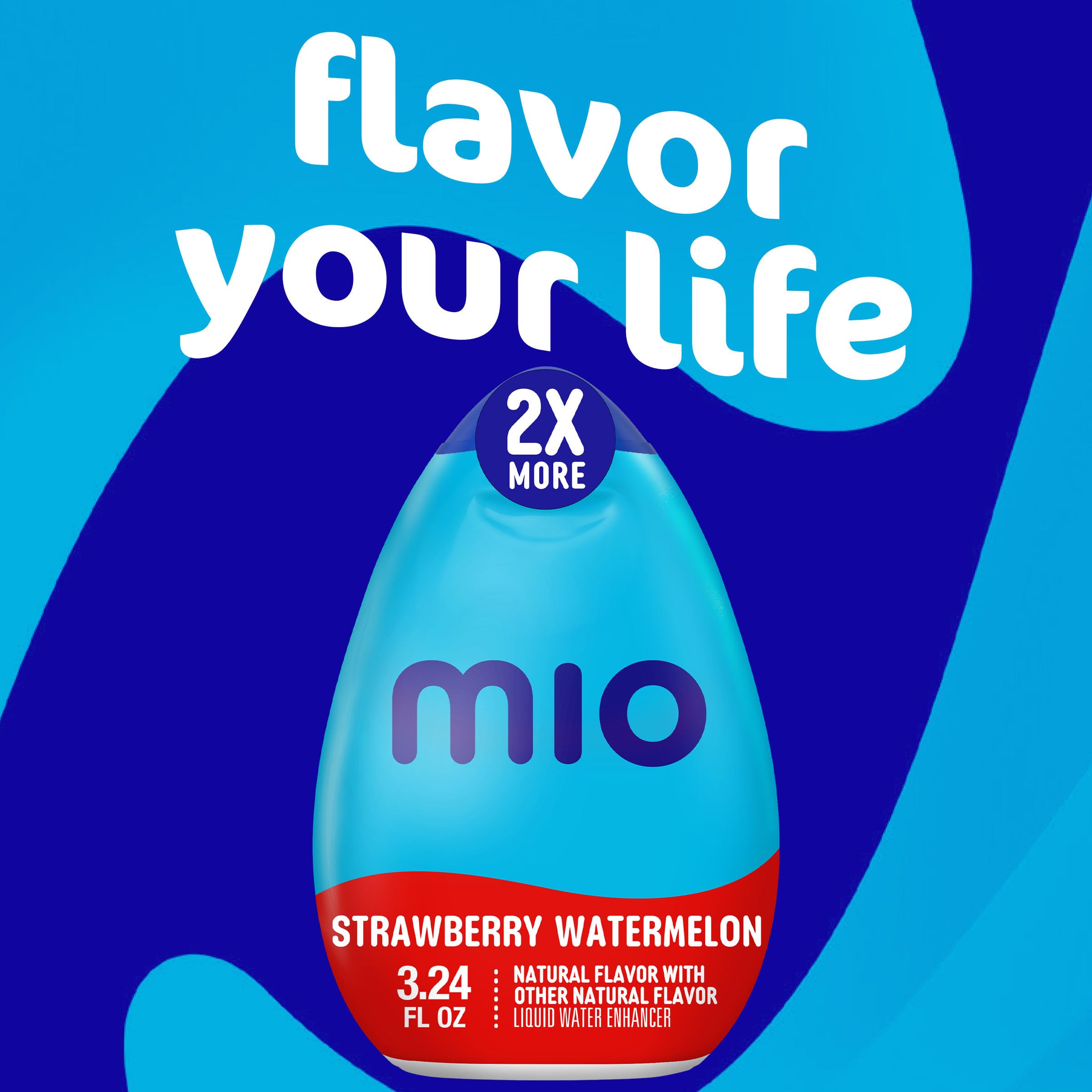 Mio liquid water enhancer drops dissolving in water for flavor