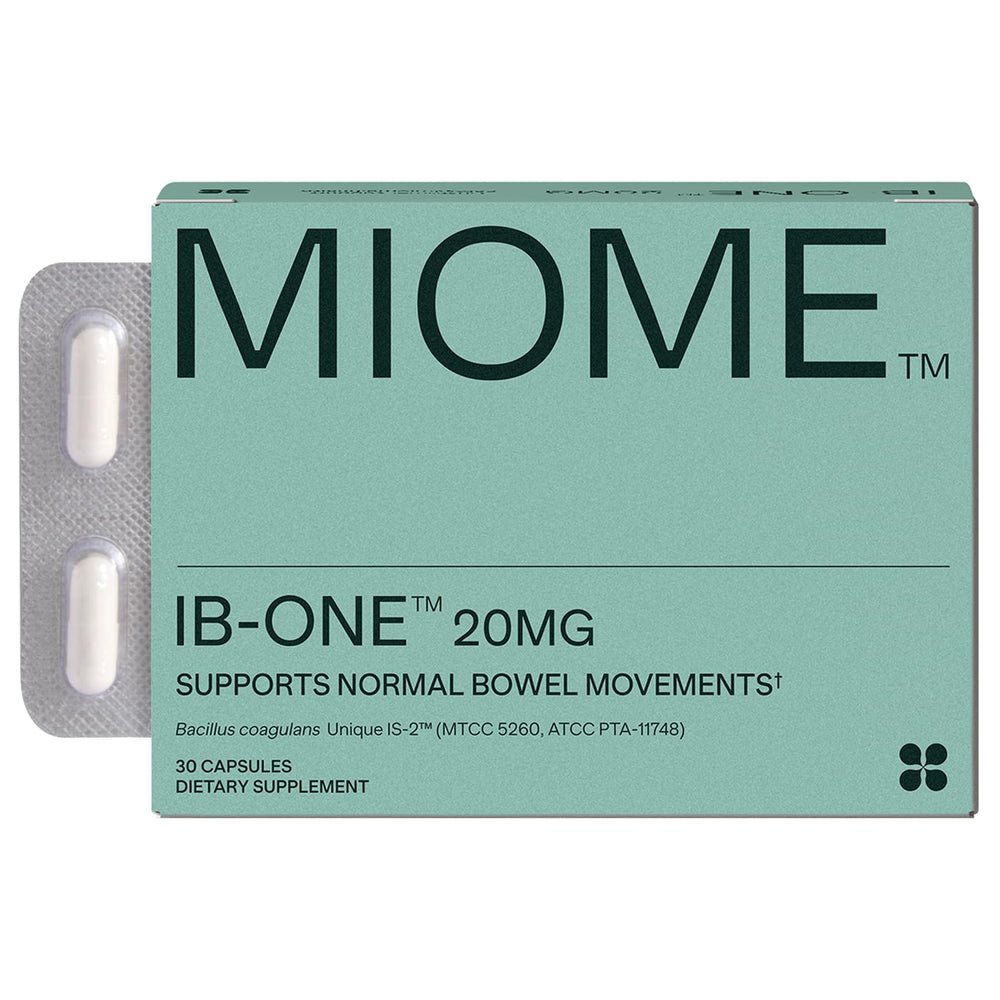 MIOME IB-ONE probiotic bottle front view for daily gut support