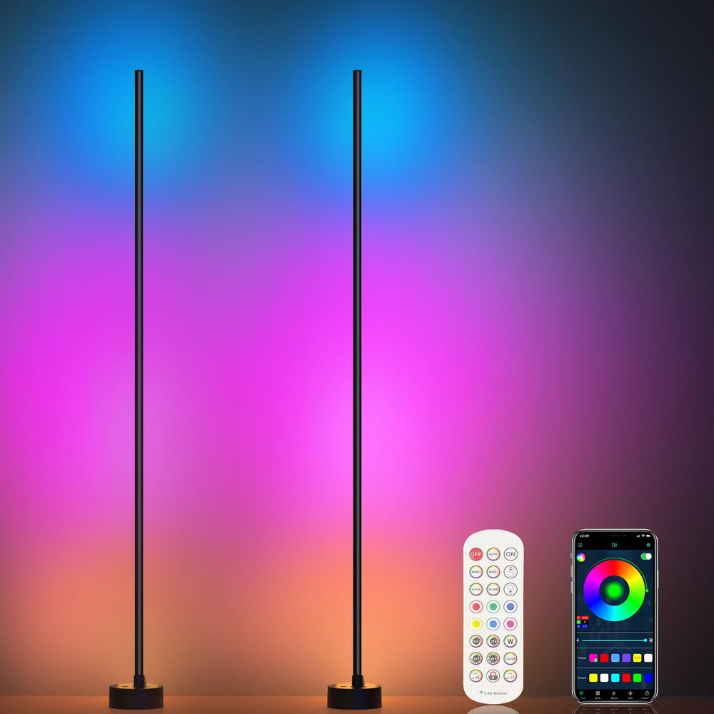 Miortior corner floor lamp 2-pack offering vibrant customizable lighting to elevate any room
