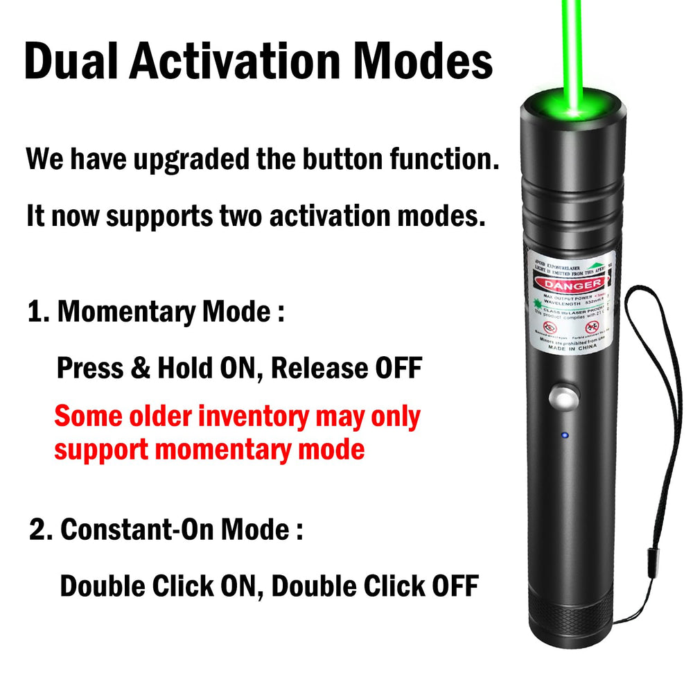MIPREZT Professional green laser pointer USB charging port shown