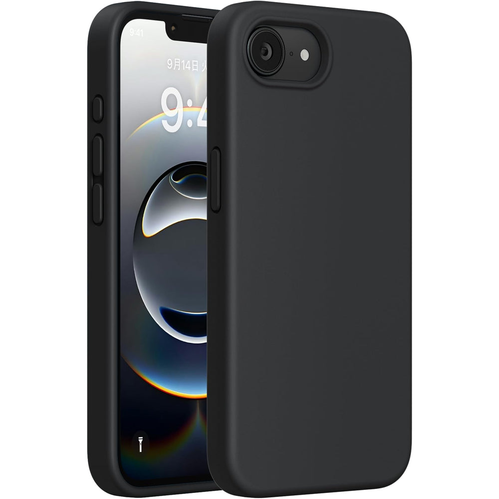 Miracase iPhone 16e/17e case front view with smooth liquid silicone for grip