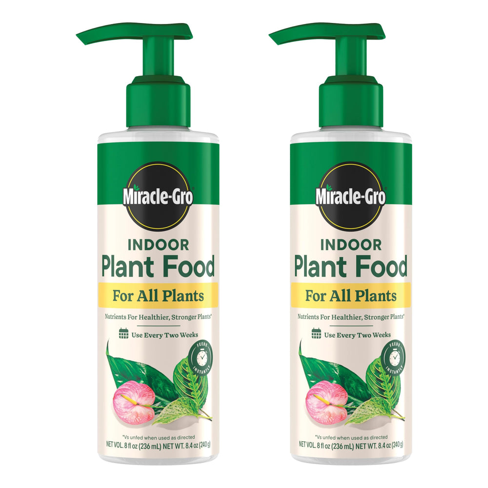 Miracle-Gro Indoor Plant Food for All Plants bottle being poured for quick nourishment