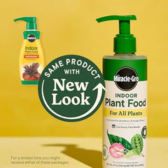 Close-up of Miracle-Gro Indoor Plant Food for All Plants label on the bottle bundles