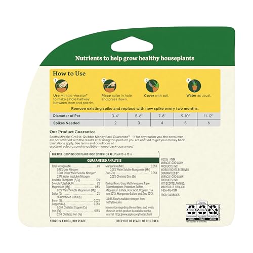 Indoor plant care benefits shown with Miracle-Gro spikes