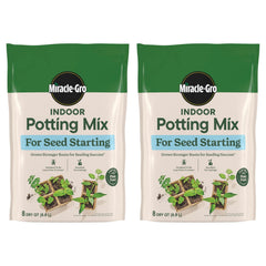 Miracle-Gro Indoor Potting Mix seed starting 8 qt 2-pack ready for germination