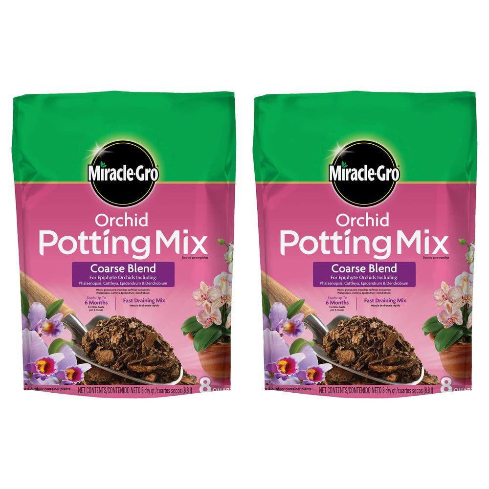 Miracle-Gro Orchid Potting Mix packaging display for easy potting setup