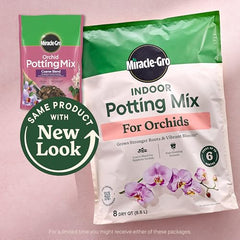 Miracle-Gro Orchid Potting Mix coarse blend closeup shows fast drainage