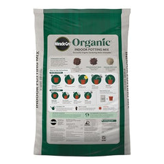 Miracle-Gro Organic Indoor Potting Mix supports moisture regulation for indoor containers