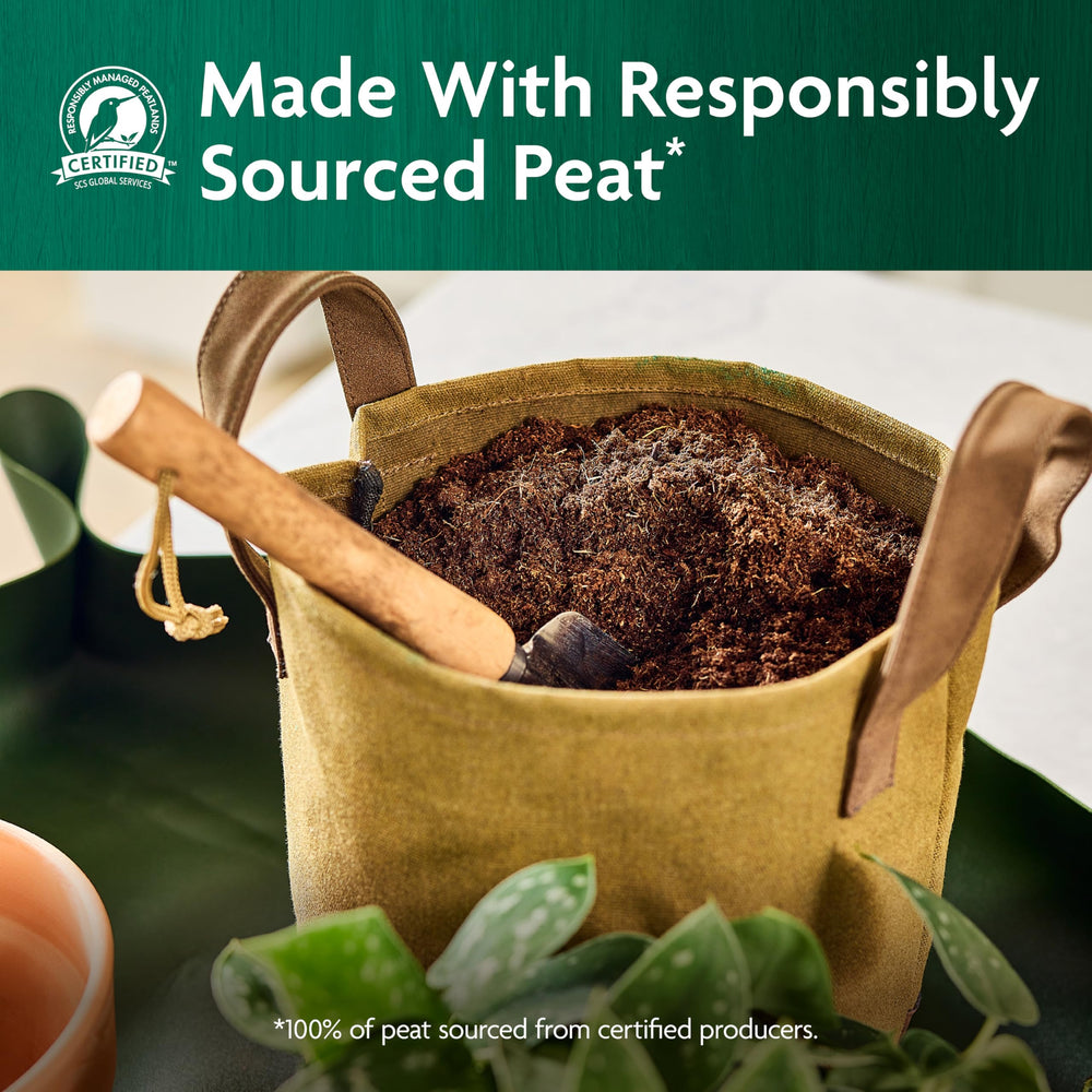 Miracle-Gro mix uses peat moss for reliable water retention