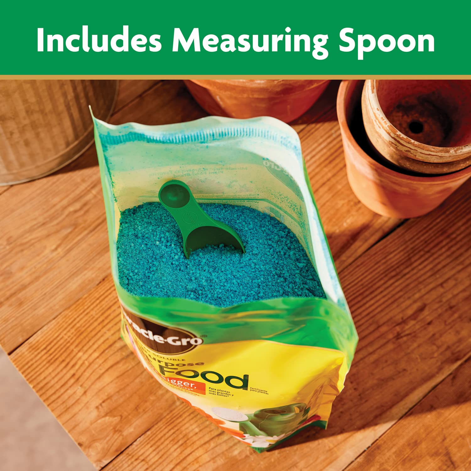 Miracle-Gro scoop shows half-teaspoon for indoors