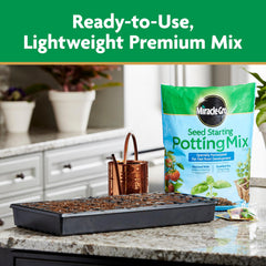 Miracle-Gro Seed Starting Potting Mix enriched with Plant Food for healthy root growth