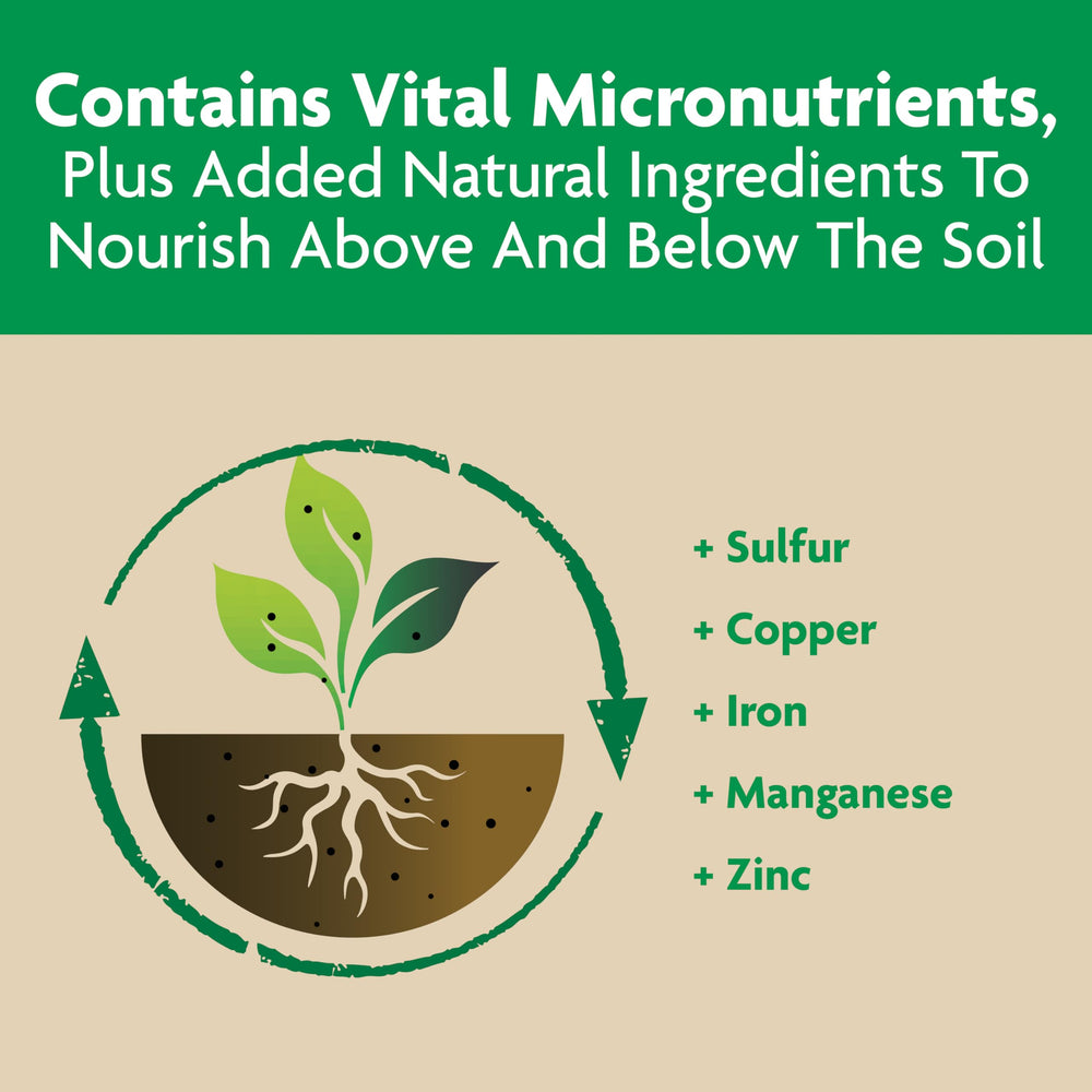 Natural ingredients feed soil microbes to support roots