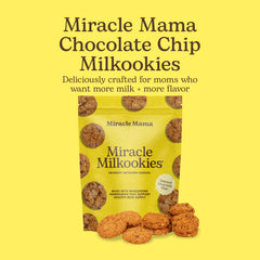 Miracle Mama Milkookies with baby bottle suggesting breastfeeding support
