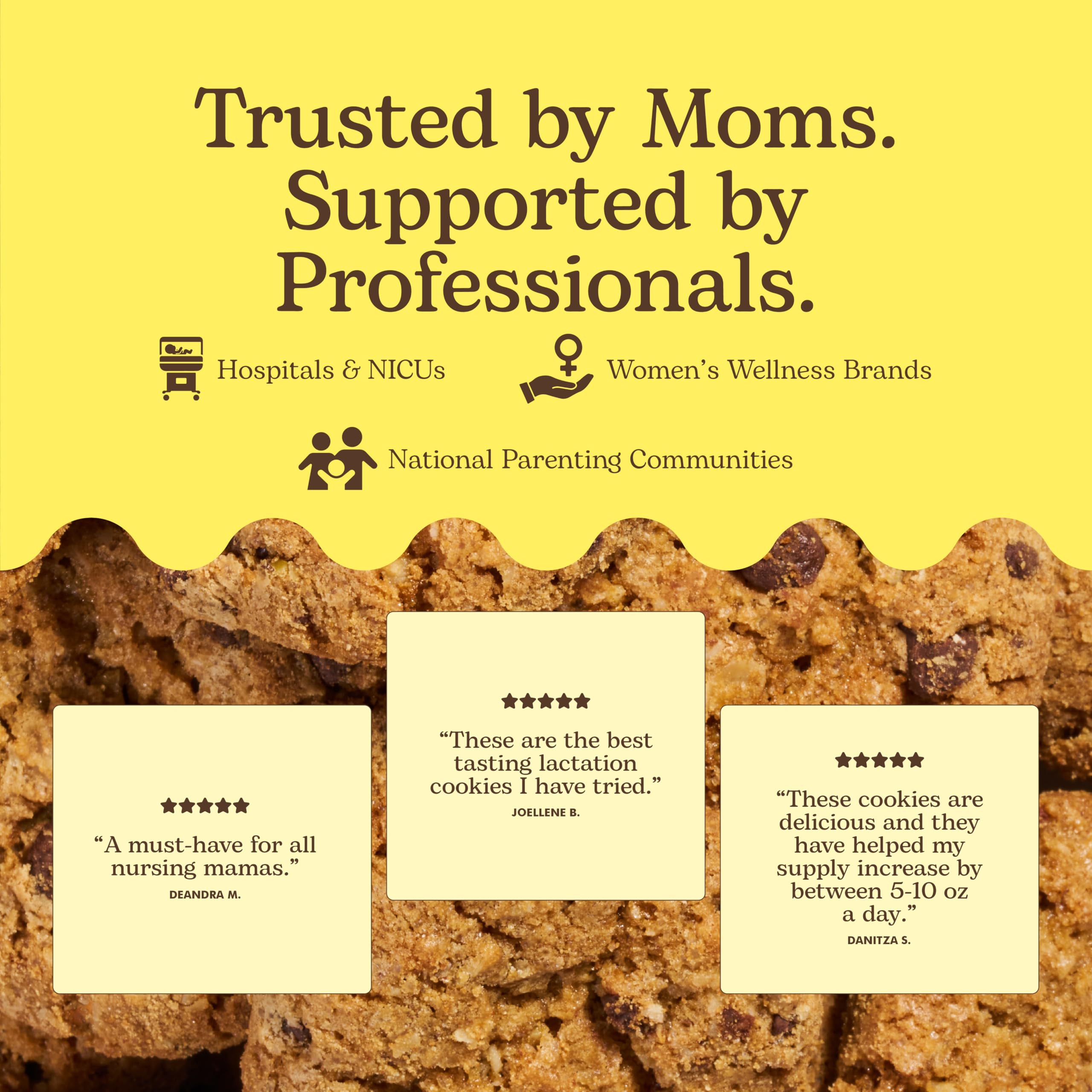 Miracle Mama Milkookies packaging with brand logo and natural ingredients icons