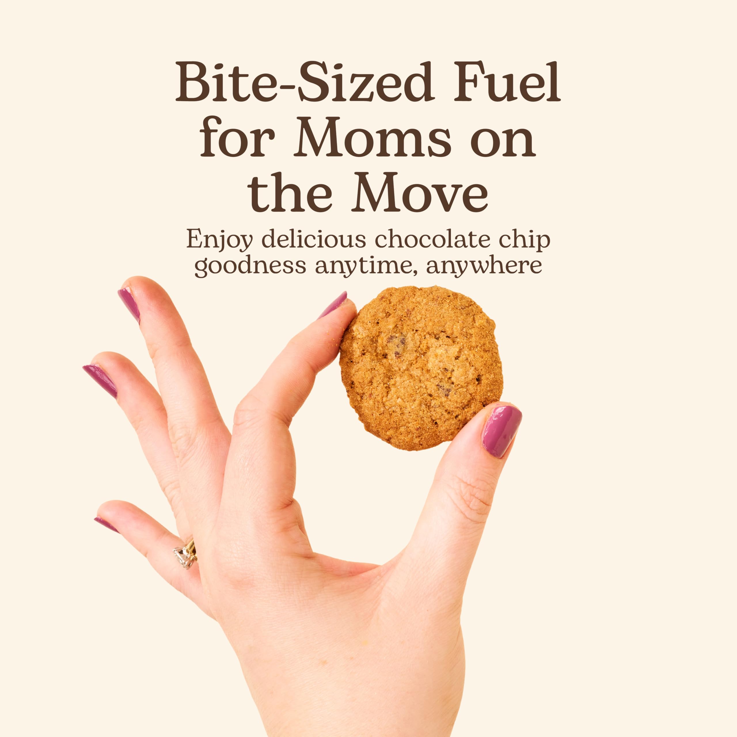 Miracle Mama Milkookies resealable bag opened to reveal cookies
