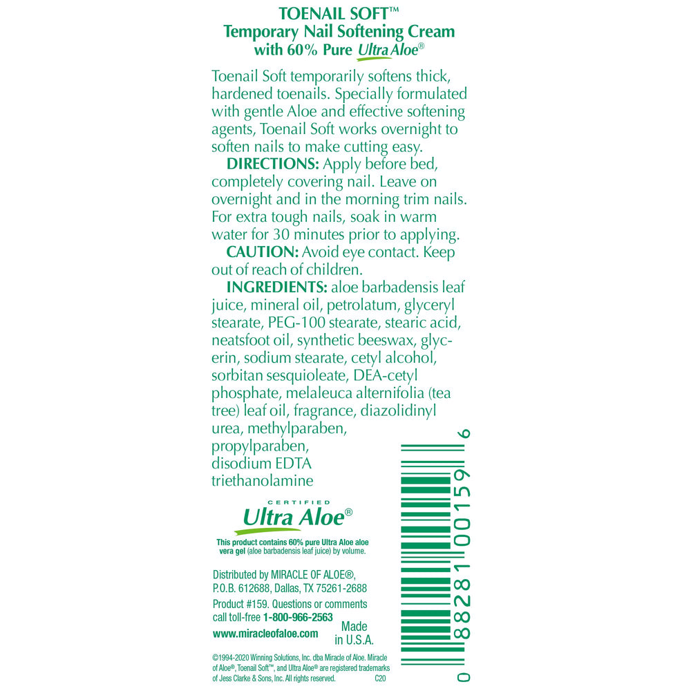 Miracle of Aloe 1oz tube pack for easy daily nail care.