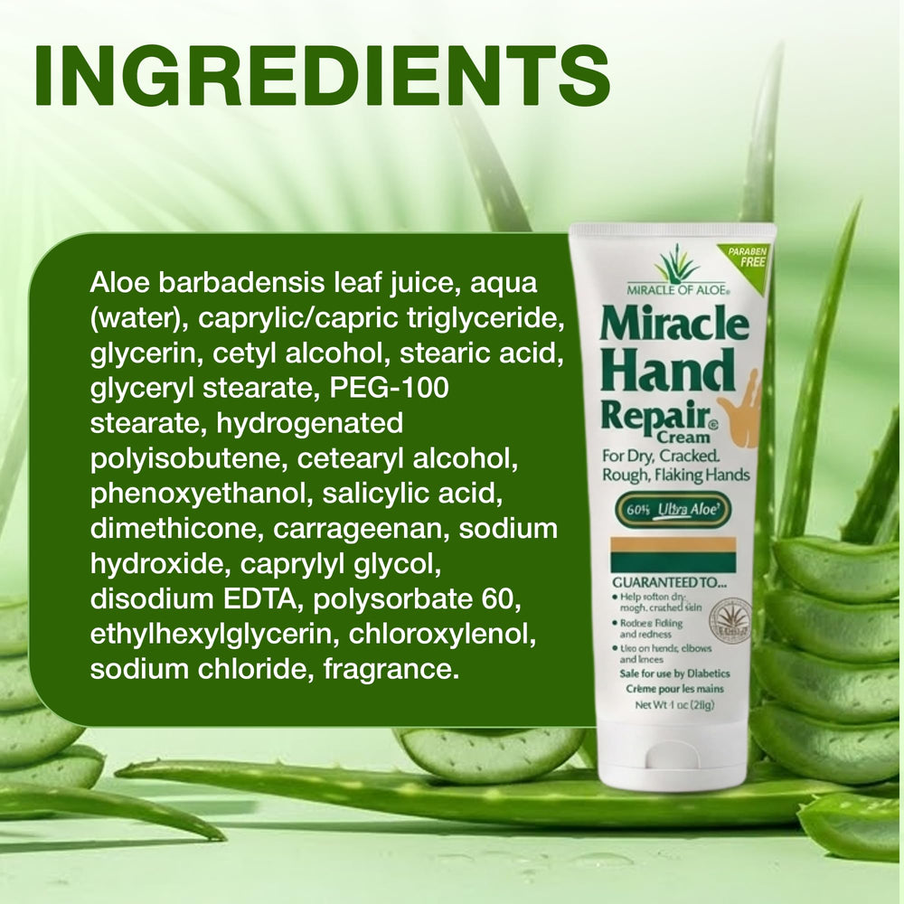 Front label of Miracle of Aloe combo pack highlighting two repair creams