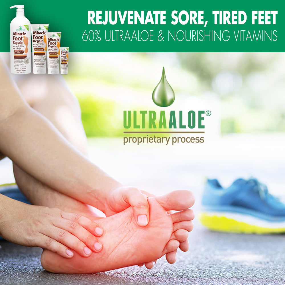 Miracle of Aloe foot repair cream diabetic safe label emphasizes inclusive care
