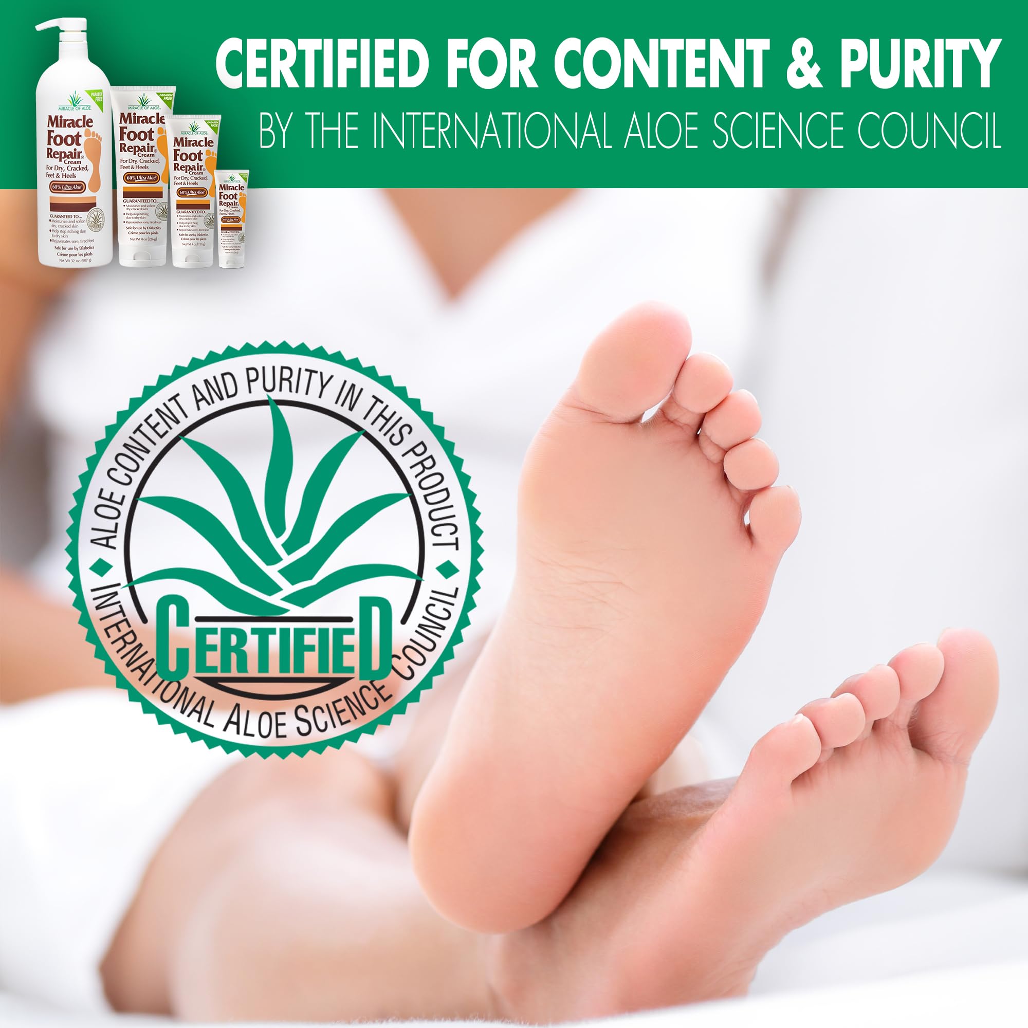 Miracle of Aloe foot repair texture closeup reveals rich, fast-absorbing aloe blend