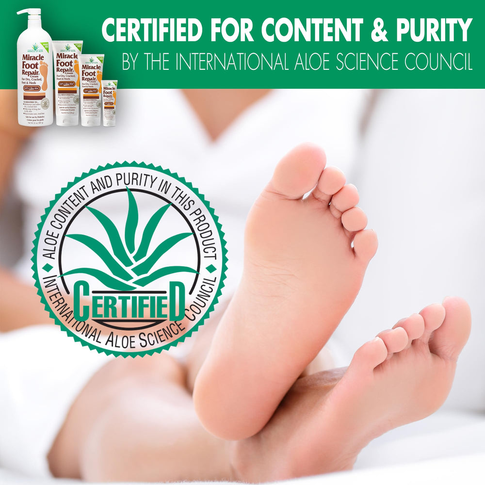 Miracle of Aloe foot repair texture closeup reveals rich, fast-absorbing aloe blend