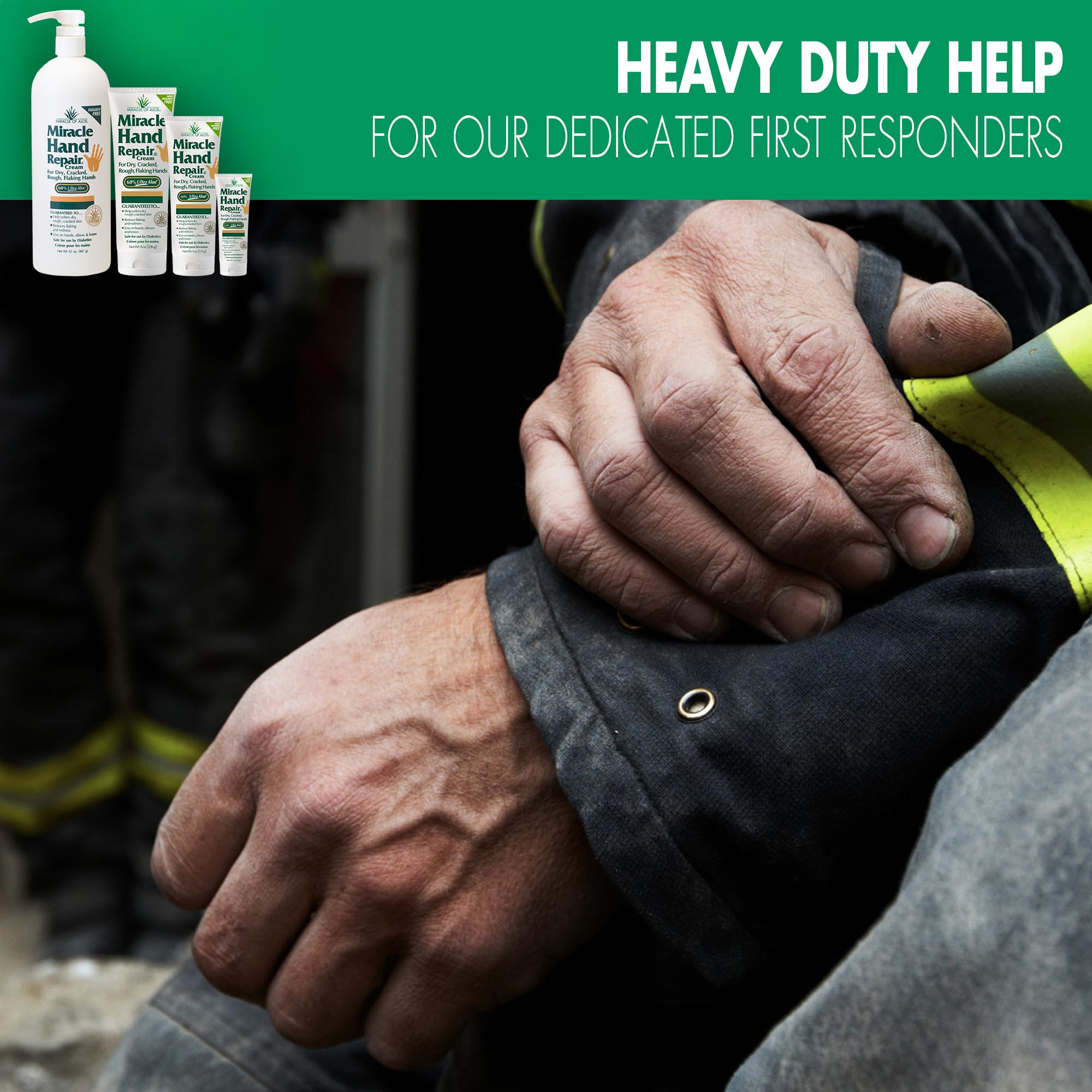 Miracle of Aloe non-greasy finish keeps hands comfortable at work.