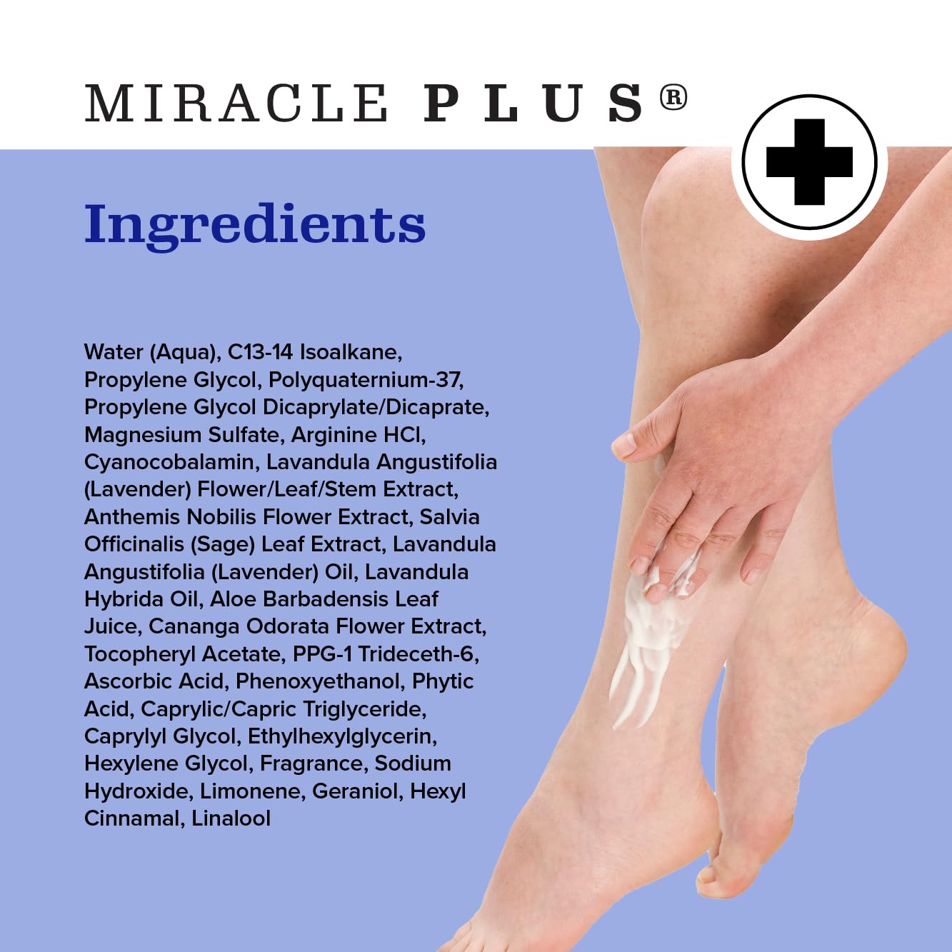 Miracle Plus Magnesium Cream hydrates dry skin while addressing gentle leg sensations.