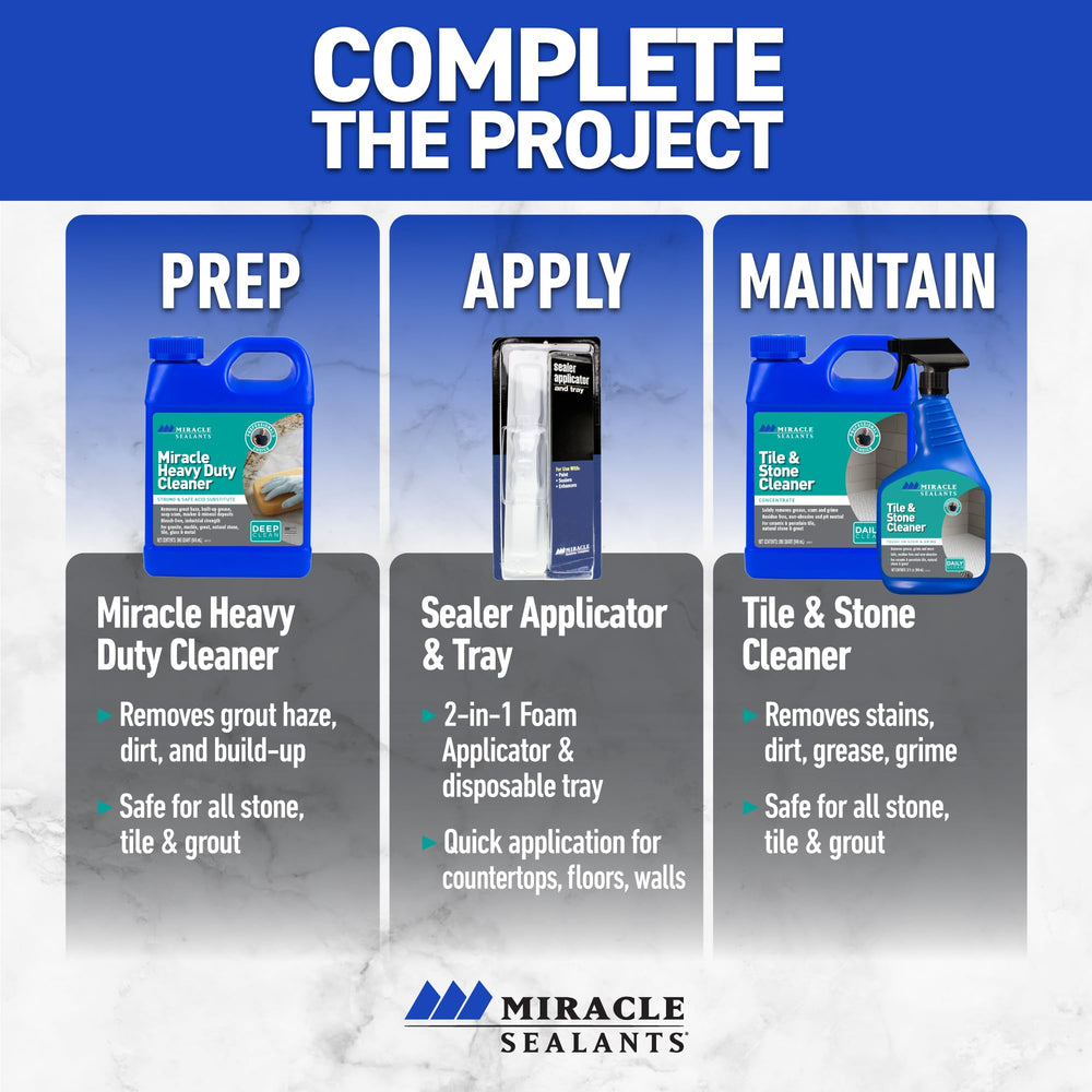 Miracle Sealants granite-safe cleaning protects natural stone finishes.