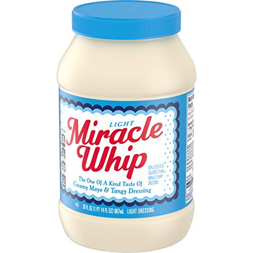 Miracle Whip Light dressing enhances burgers and deviled eggs with smooth texture.