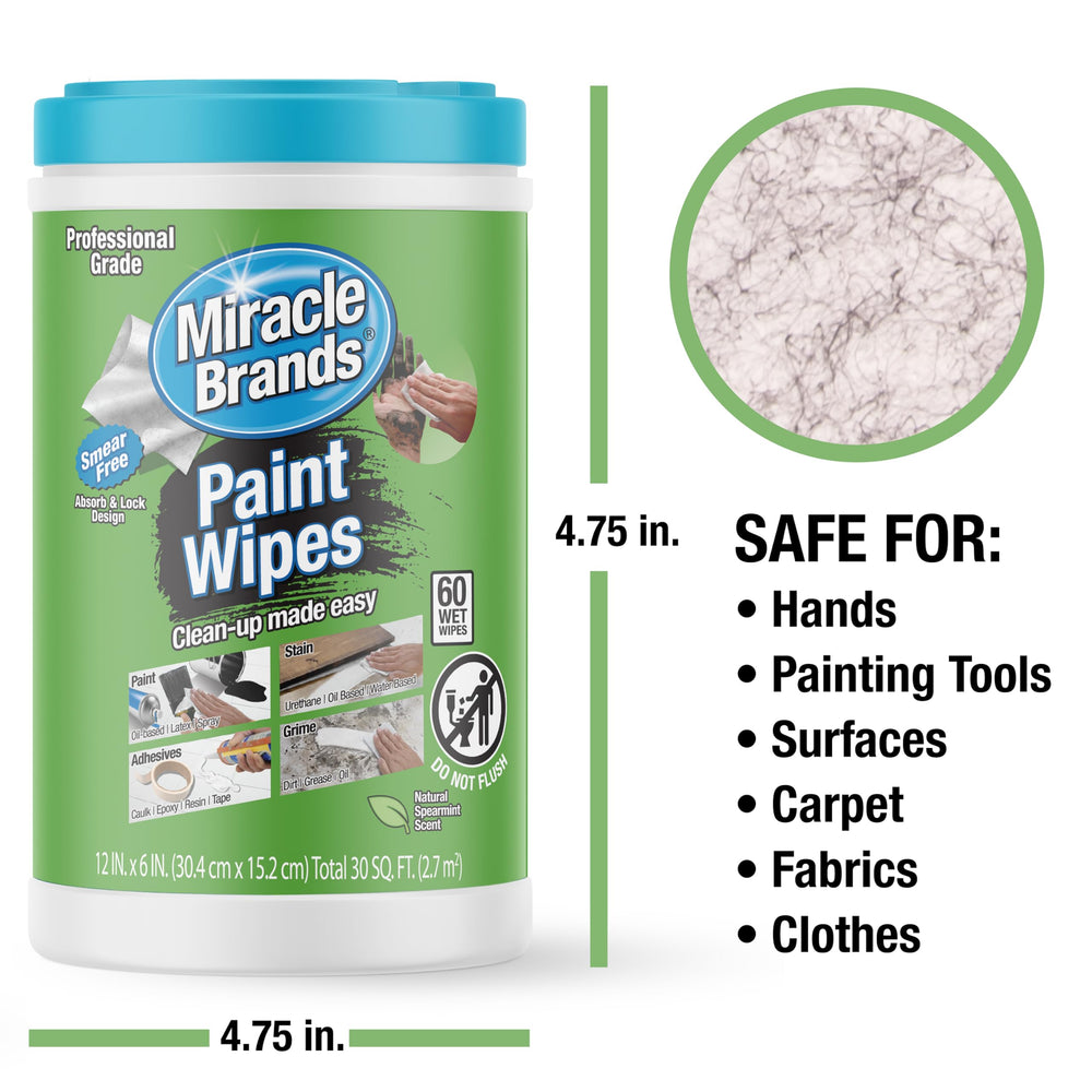 MiracleWipes heavy-duty cleanup works with a splash of water for tough jobs.