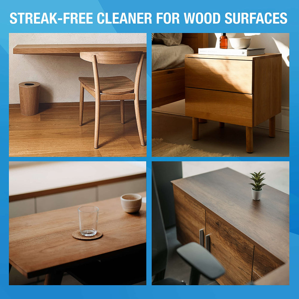 MiracleWipes kitchen bathroom multiuse cleaner on wood and tile.