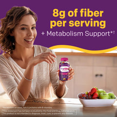 MiraFIBER label close-up emphasizing B vitamins for metabolism support