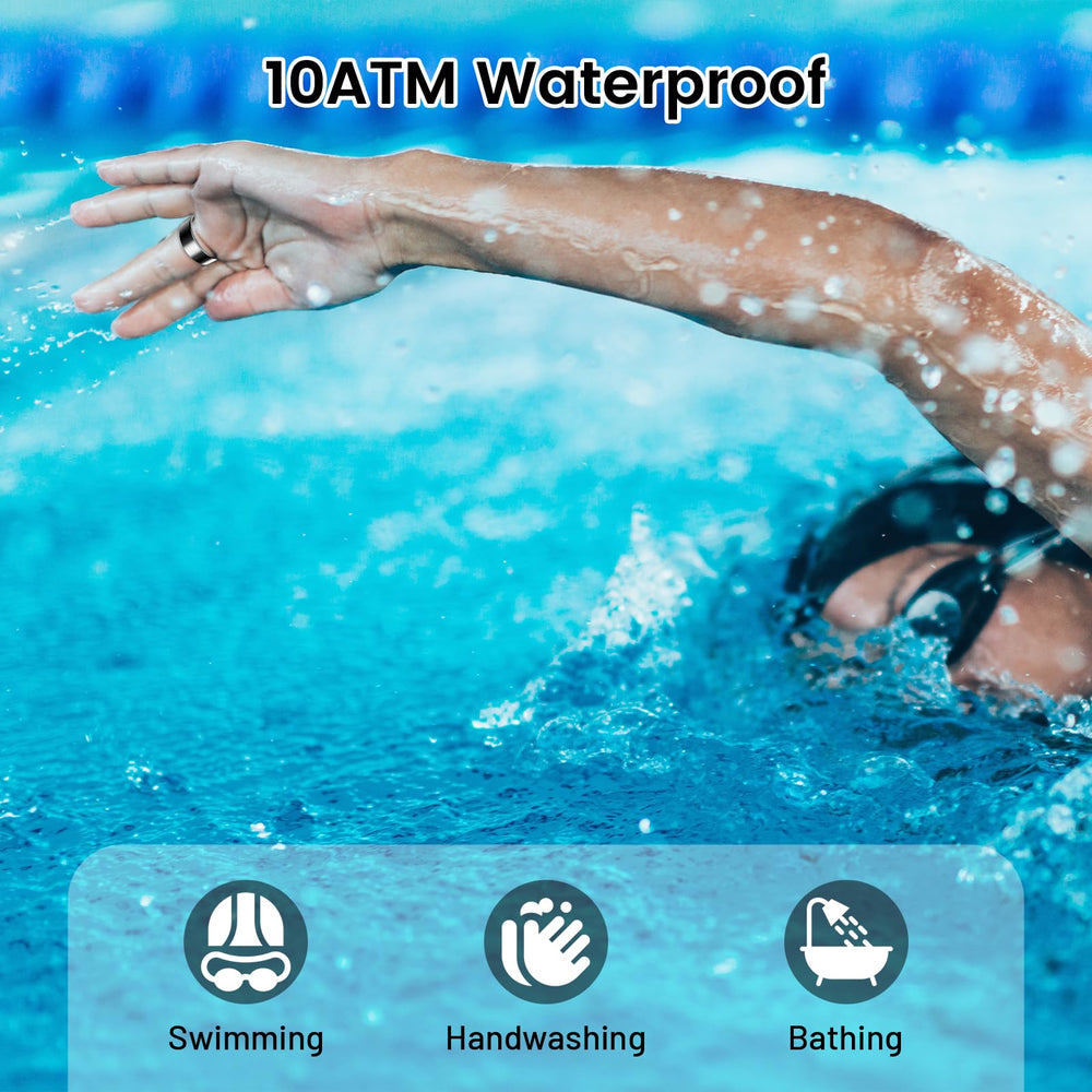 Mirlray Smart Ring used for swimming thanks to 10 ATM waterproof rating.