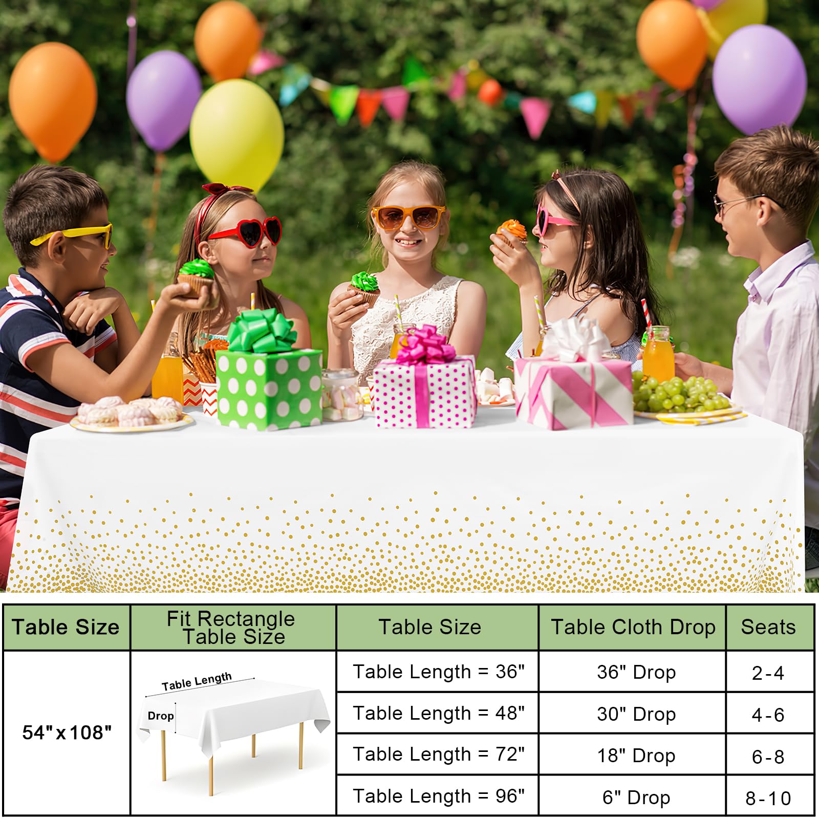 Misaya elegant gold-dots decor suits casual dinners and celebrations.
