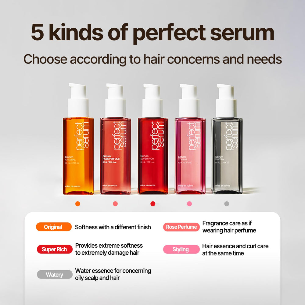 Mise En Scene care trio pair with shampoo and conditioner.