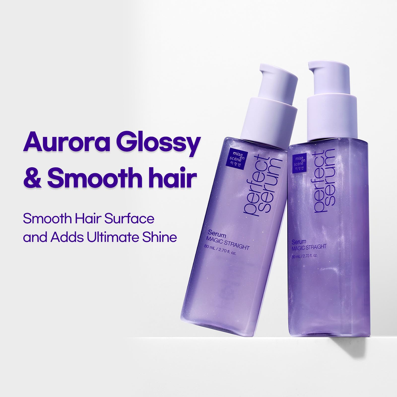 Mise En Scene Perfect Serum Magic Straight coconut oil infusion delivers deep moisture.