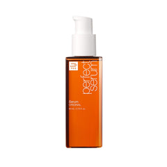 Mise En Scene Perfect Serum Original bottle close-up highlights sleek packaging and hydration benefits.