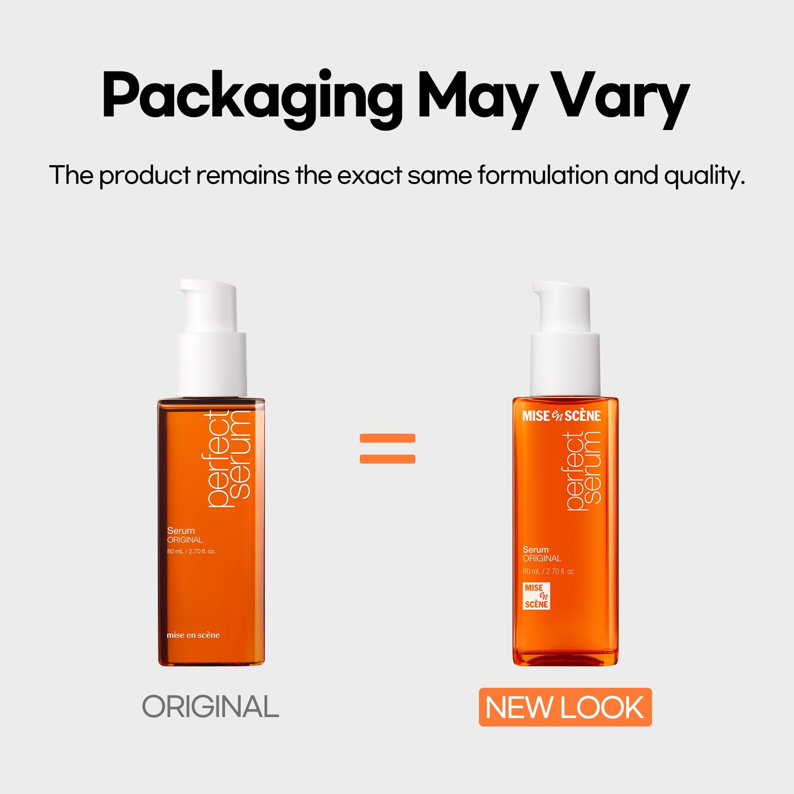 Mise En Scene Perfect Serum Original ingredients blend featuring argan and nourishing oils.