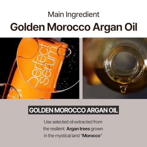 Mise En Scene Perfect Serum Watery bottle shown with routine pairing for shine