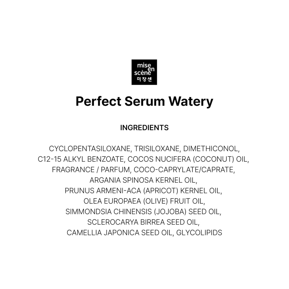 Mise En Scene Perfect Serum Watery travel-friendly 2-7 fl oz bottle for on-the-go hydration