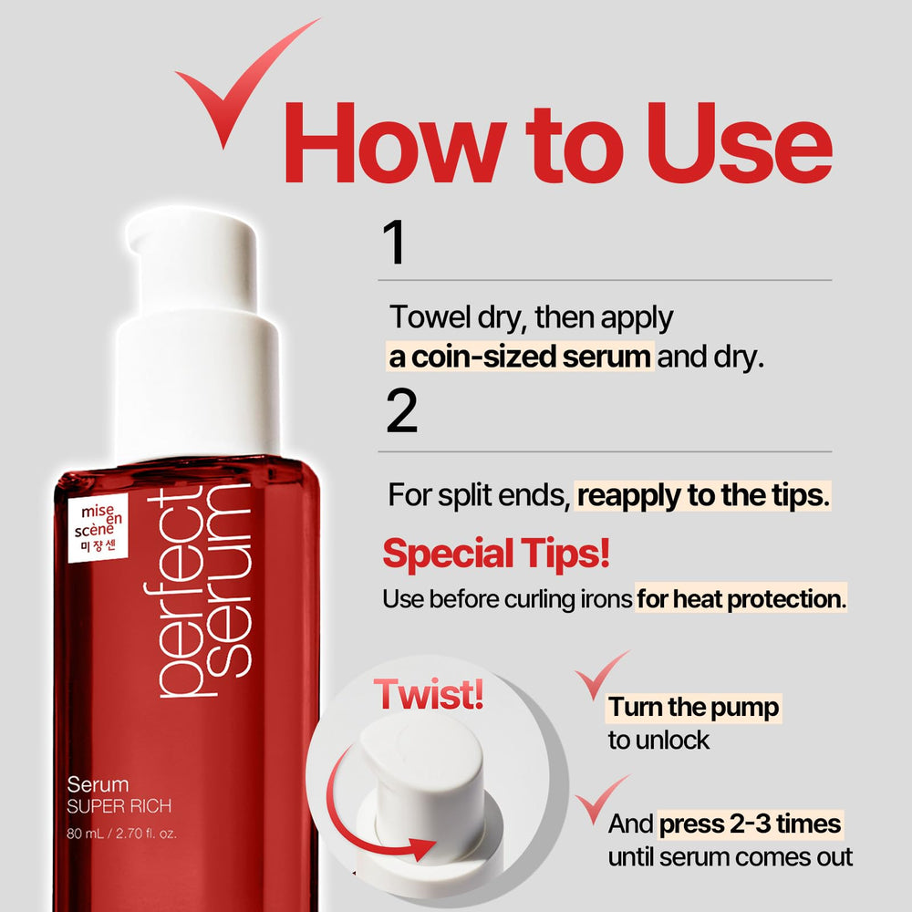 Mise En Scene rich texture close-up showing luxurious formula coats hair evenly.