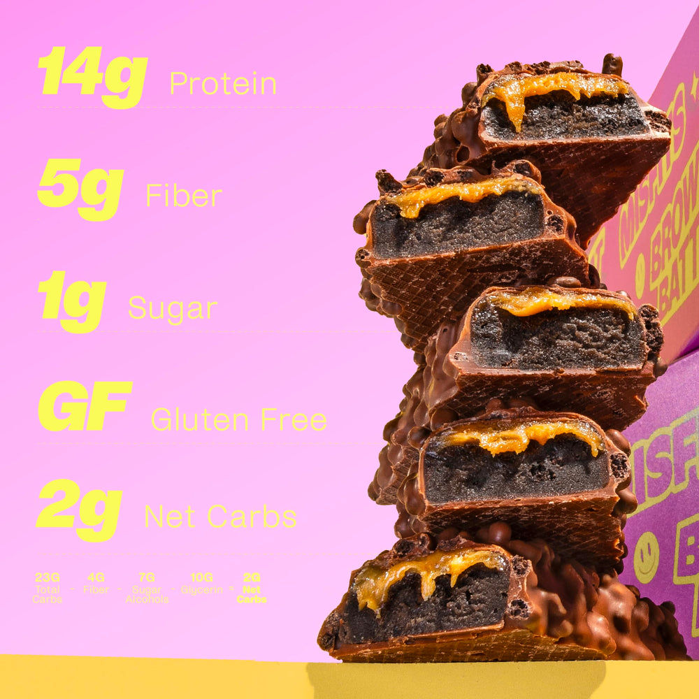Misfits bar with cocoa crisps for crunchy protein fueling
